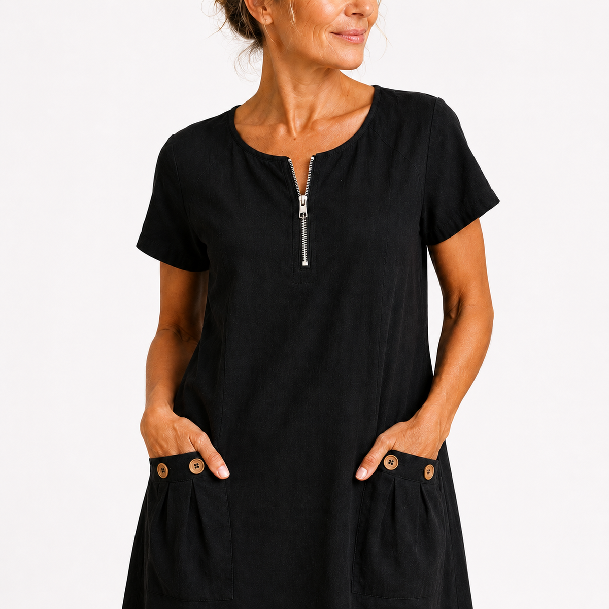 Lucienne - Lightweight Linen Dress - White
