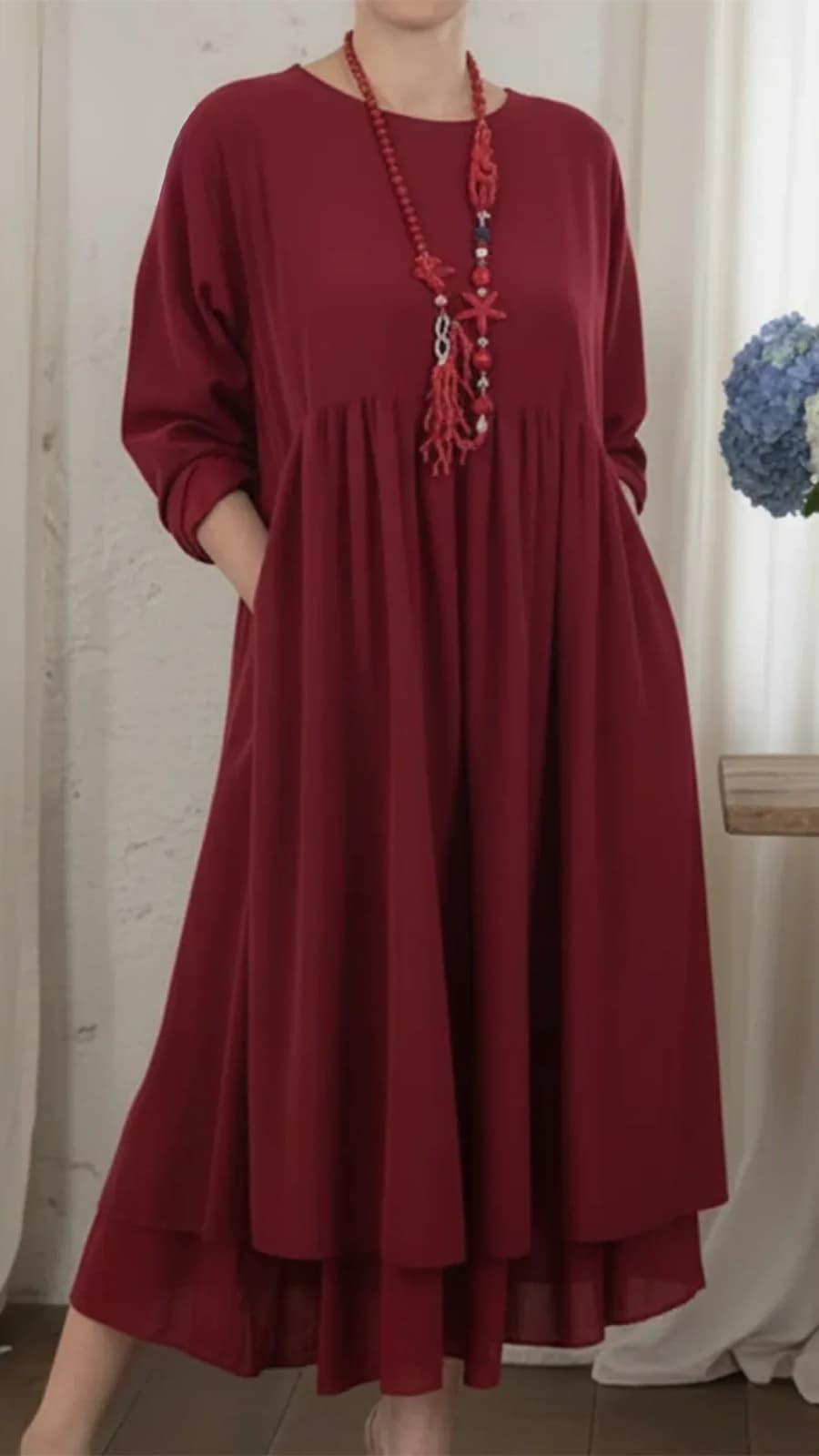 Loralya - Stylish Casual Maxi Dress - Green