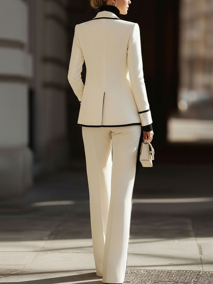 Miravyn - Lightweight Double-Breasted Suit Set - White