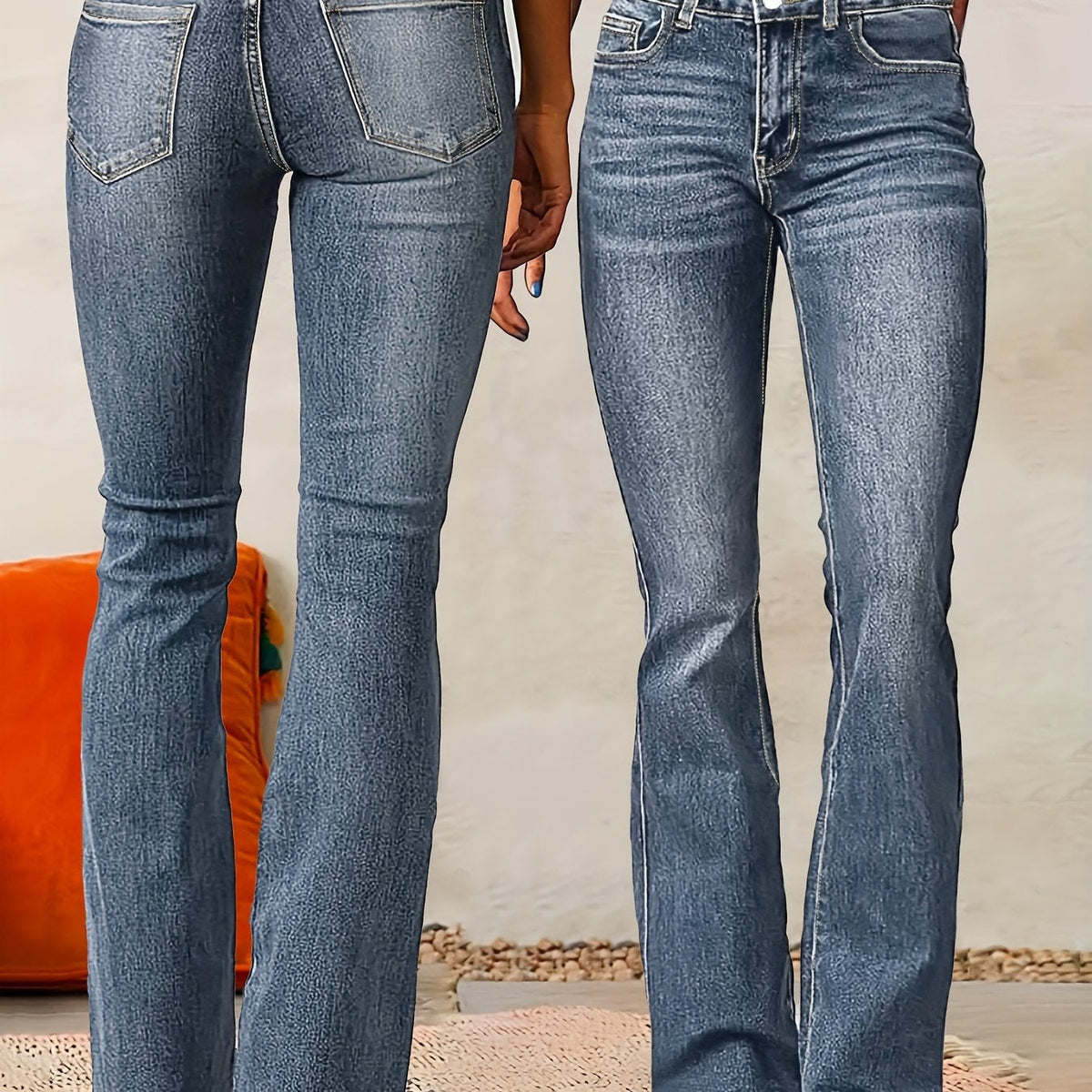 Evarra - Soft-Stretch High-Rise Flared Jeans