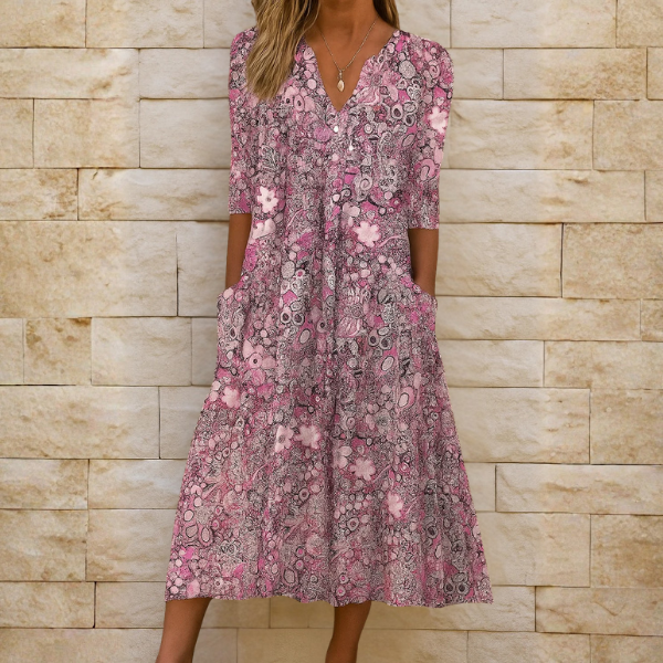 Lirenne - Soft-Touch Midi Dress - Beige