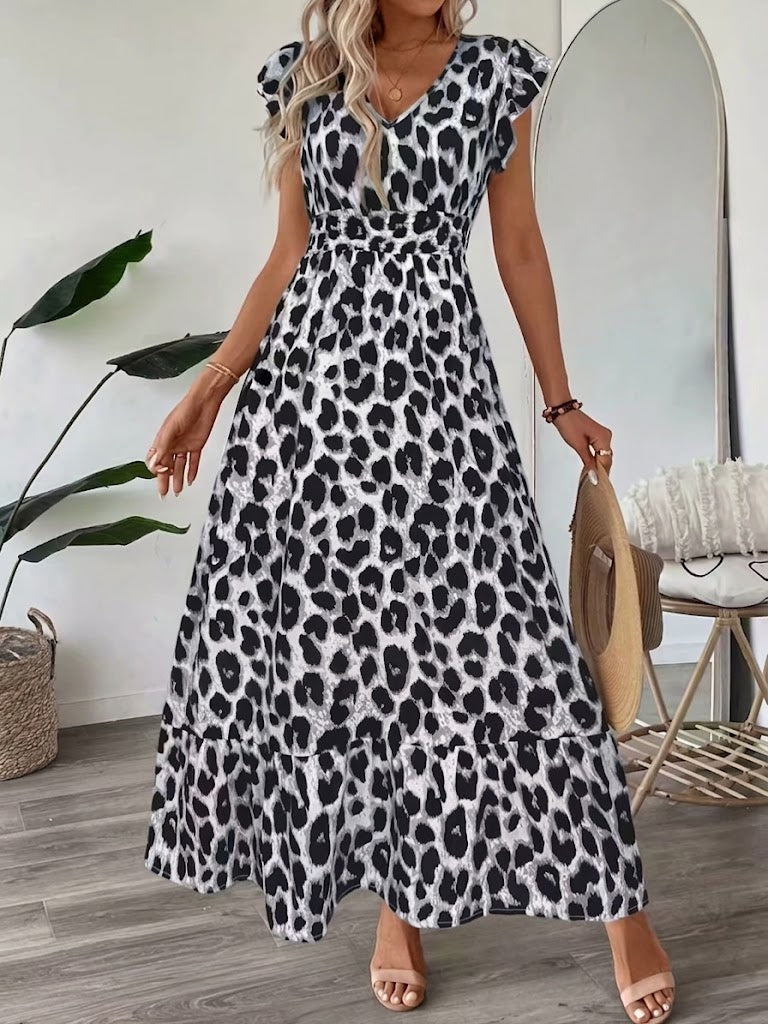 Osyrel - Printed Midi Dress - Navy