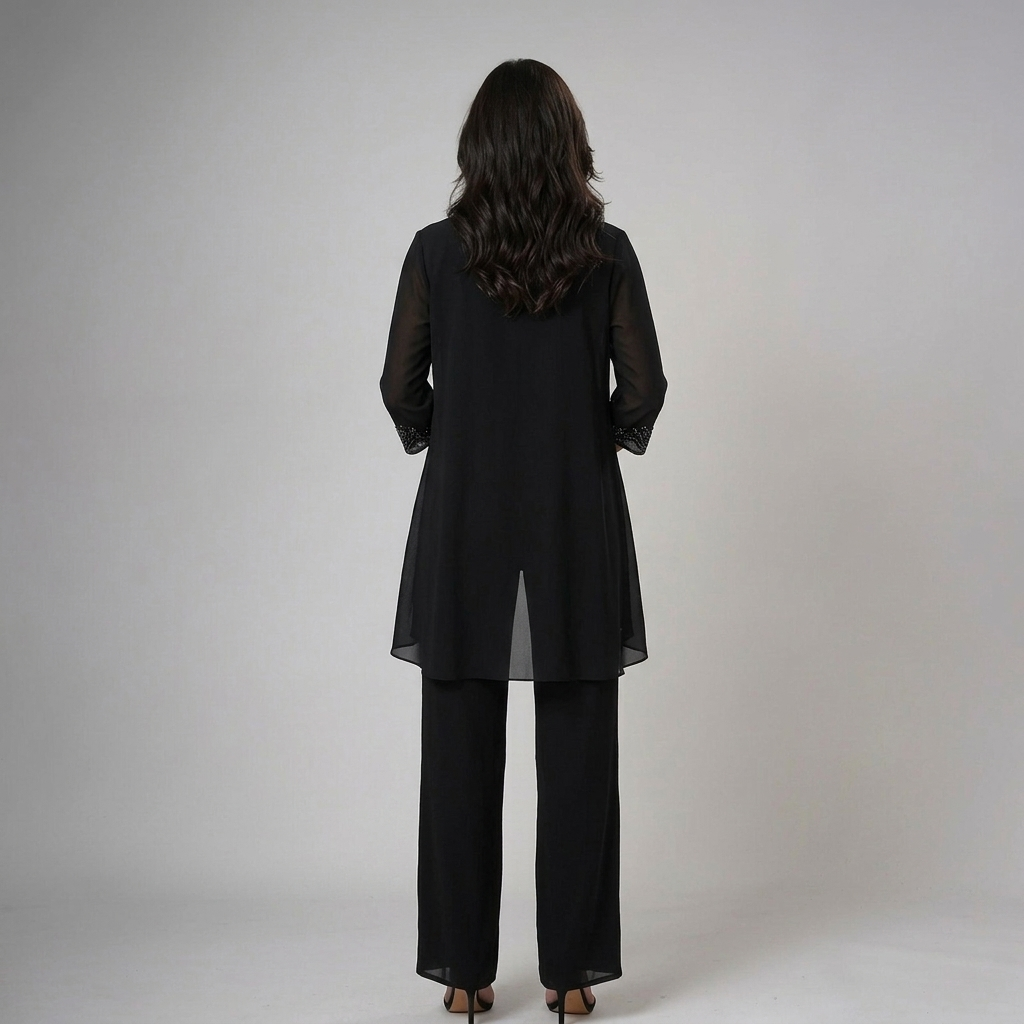 Bronte - Soft-Touch Three-Piece Pantsuit Set - Gray