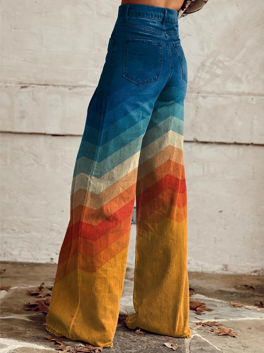 Soraya - Breathable Wide-Leg Trousers - Multicoloured
