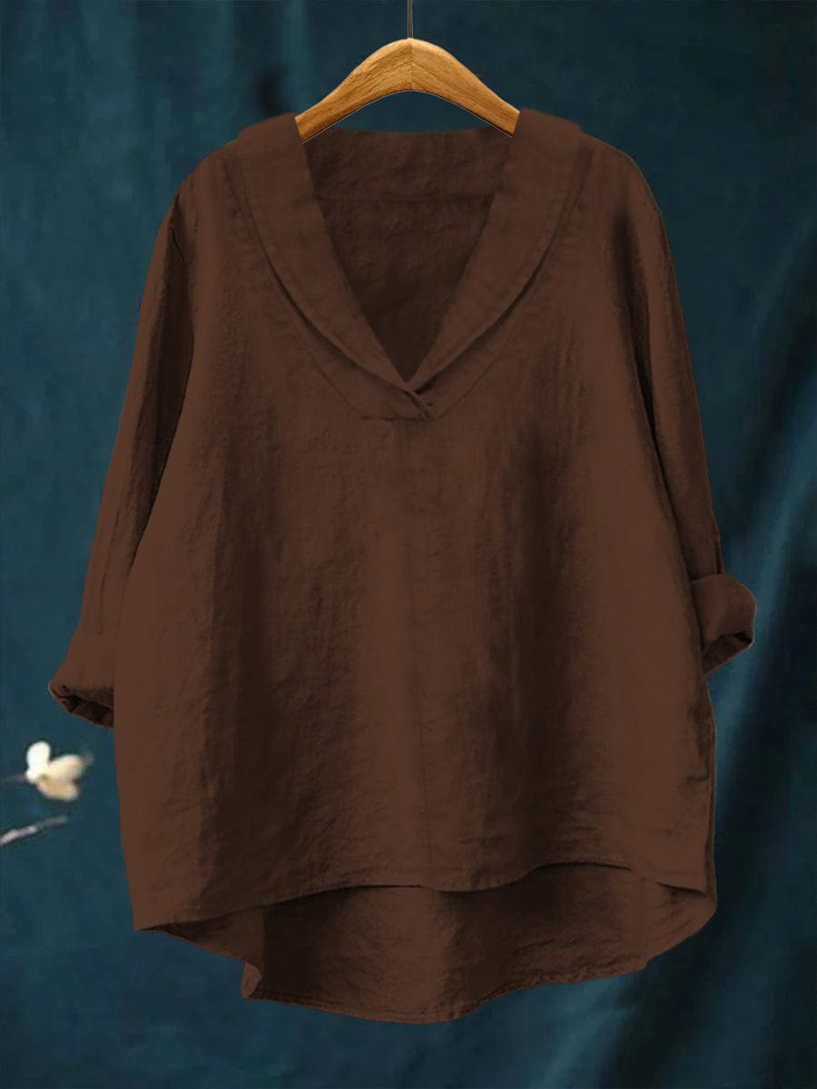 Bellissea - Elegant Draped V-Neck Blouse - Yellow