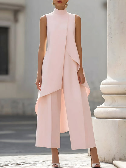 Carina - Structured Wide-Leg Trouser Set - Black