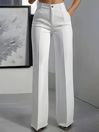 Orelisse - High Waisted Wide Leg Trousers - Dark blue