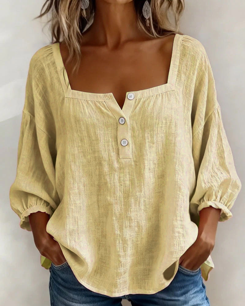 Zoya - Breezy Linen Blouse - Pink