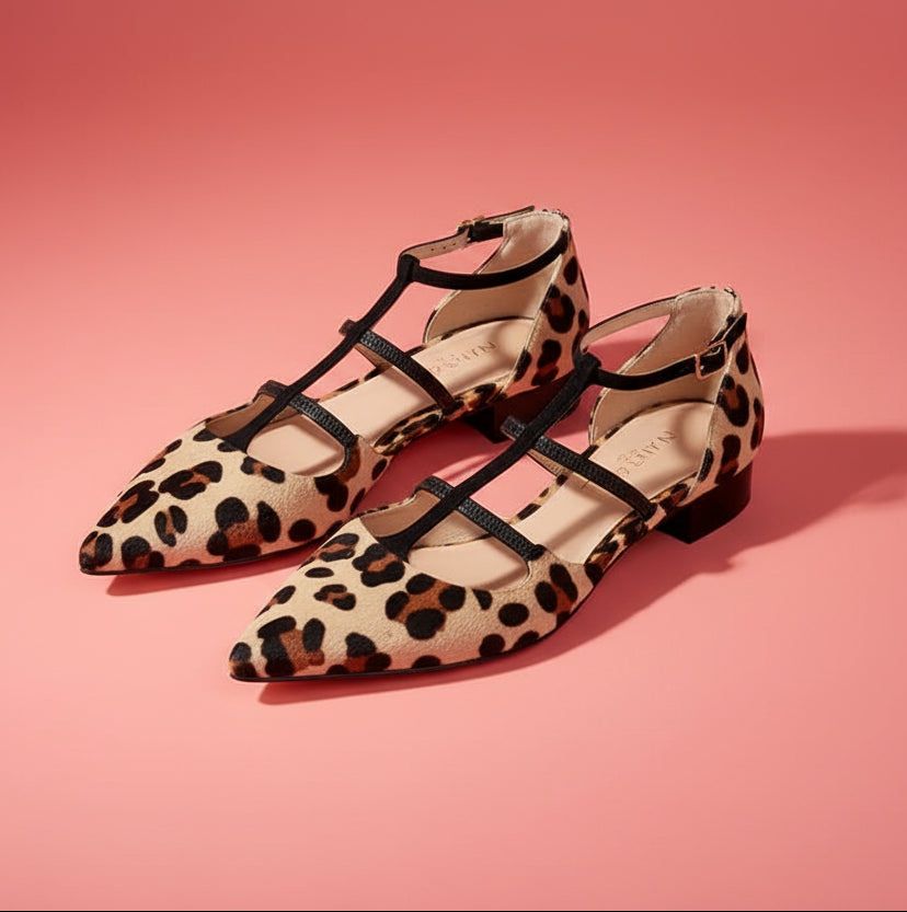 Saina - Sleek Pointed-Toe Ballerina Flats - Khaki
