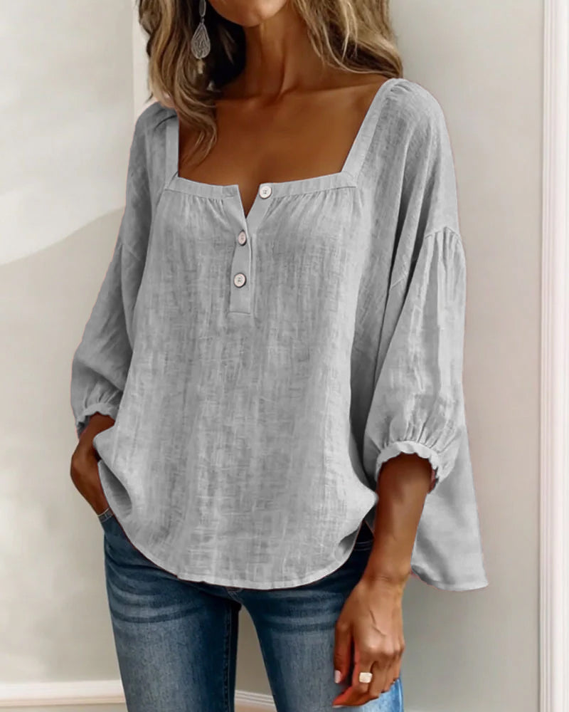 Zoya - Breezy Linen Blouse - Yellow
