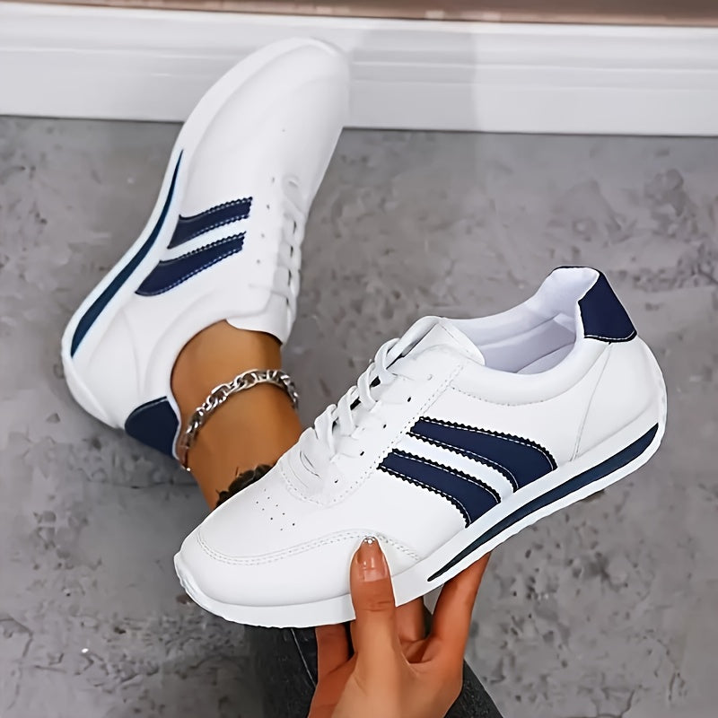Eirene - Lace-Up Casual Sneakers - White