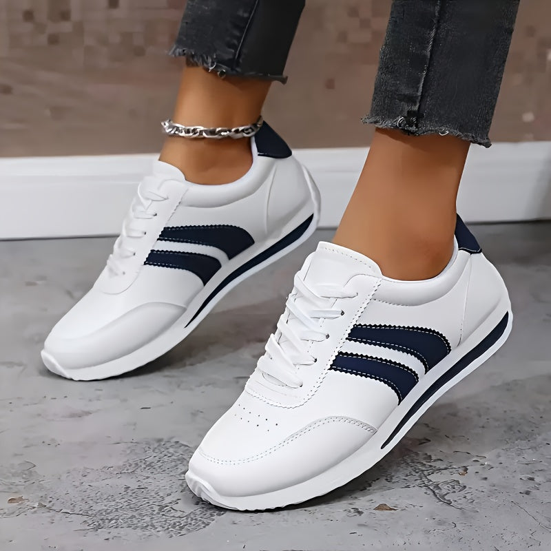 Eirene - Lace-Up Casual Sneakers - White