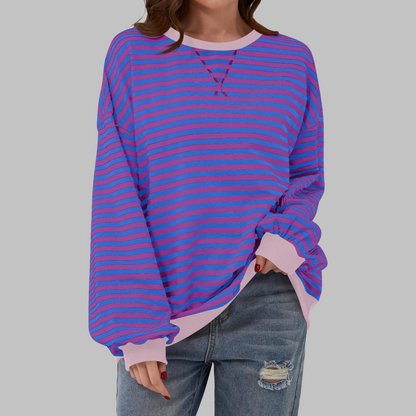 Amelia - Soft-Touch Striped Jumper - Green