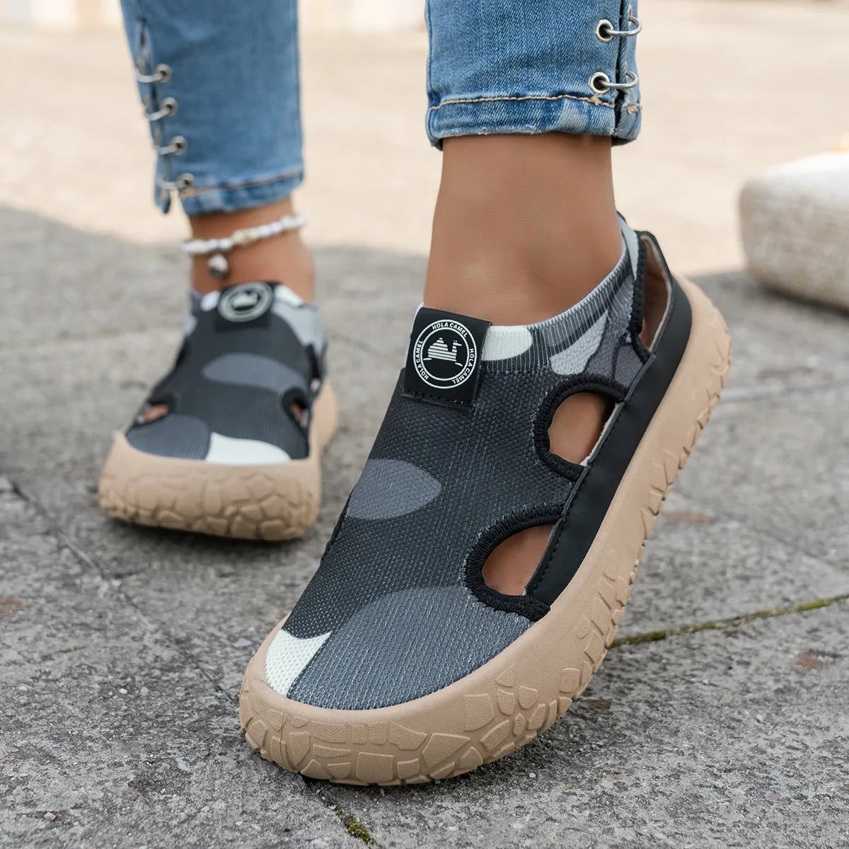 Maelina - Cushioned Comfort Walking Sneakers - Blue