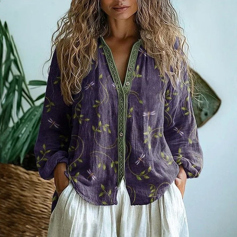 Isabel - Soft-Touch Blouse - Purple