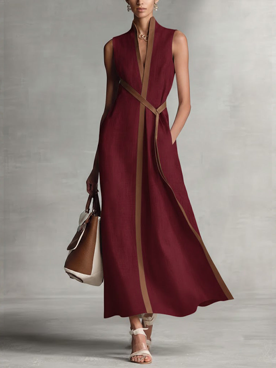 Rysella - Refined Linen-Blend Wrap Maxi Dress - White