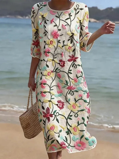 Wrenley - Airy Midi Dress - Light Pink