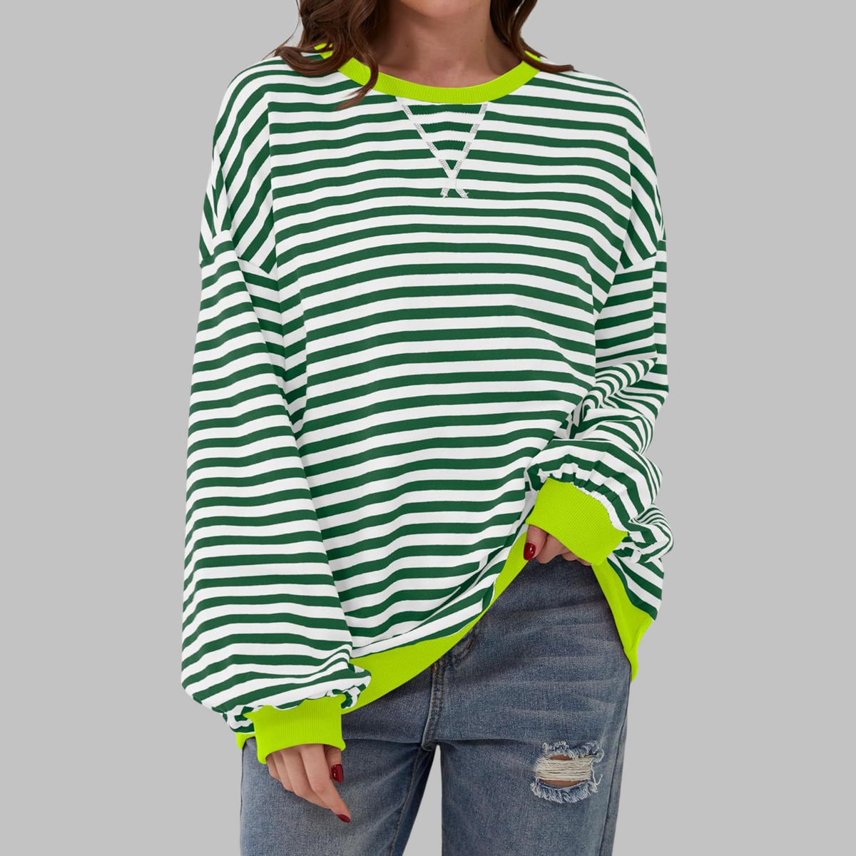 Amelia - Soft-Touch Striped Jumper - Black