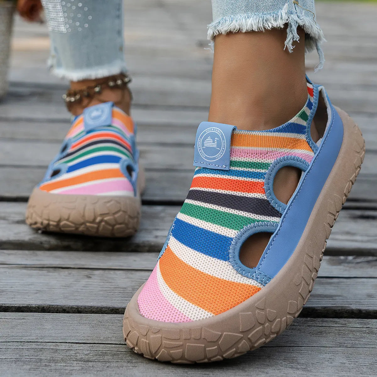 Maelina - Cushioned Comfort Walking Sneakers - Blue