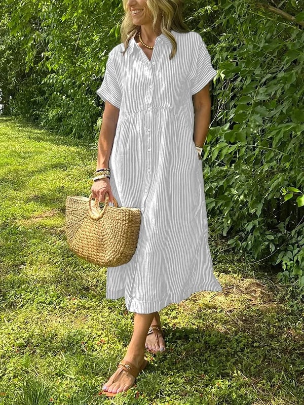 Lumae - Soft-Touch Maxi Shirt Dress - Blue