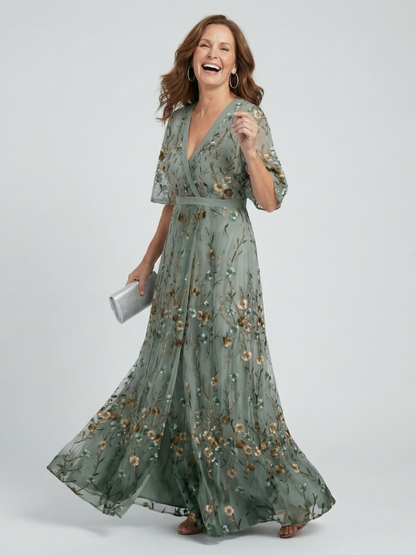 Liorisse - Lightweight Halter Midi Dress - Sage Green