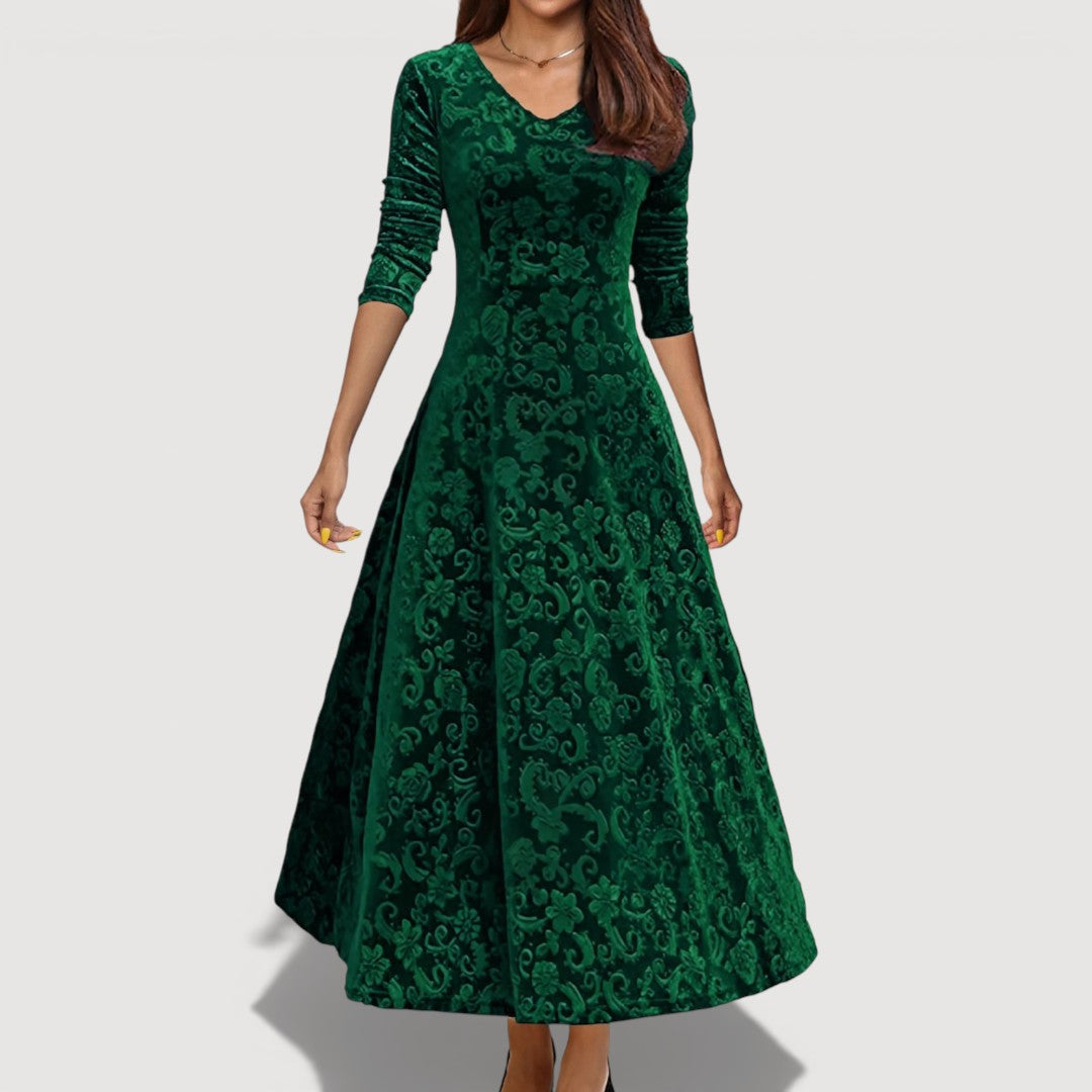 Orliya - Luxe Soft-Touch Evening Dress - Black