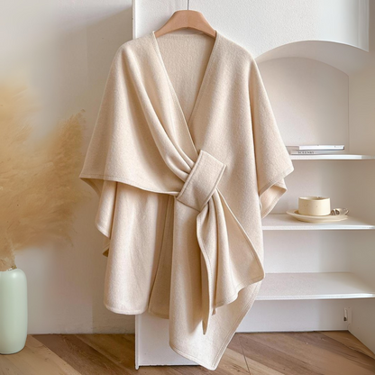 Teysia - Soft-Touch Draped Shawl - Beige