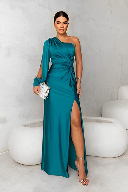 Xiomara - Soft-Touch One-Shoulder Maxi Dress - Olive Green