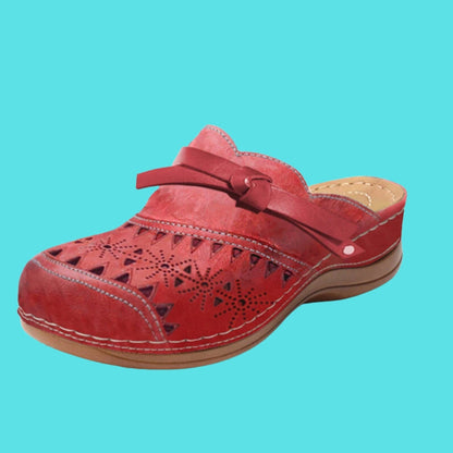 Aerina - Cushioned Flat Mules - Green