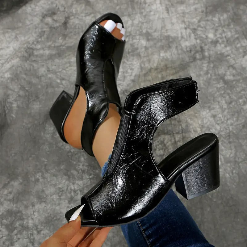 Rumi - Supportive Open-Toe Mules - Black
