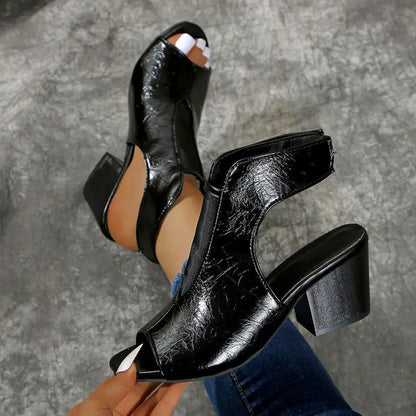 Rumi - Supportive Open-Toe Mules - Black