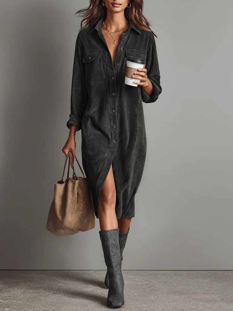 Adara - Soft-Touch Midi Dress - Black