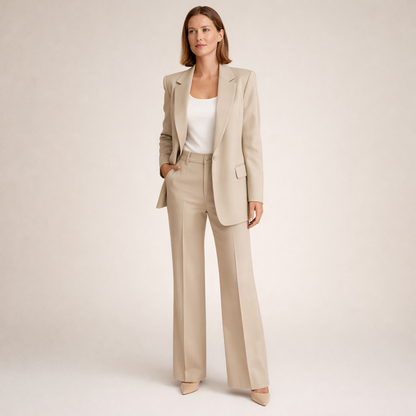 Della - Structured Trouser Suit - Beige