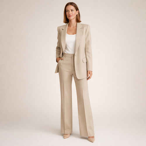Della - Structured Trouser Suit - Beige