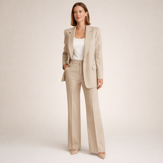 Della - Structured Trouser Suit - Beige