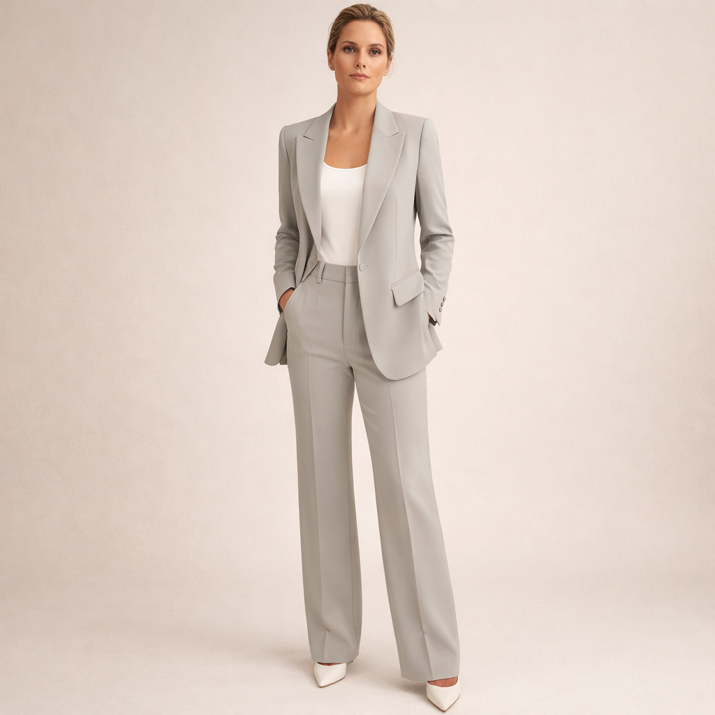 Della - Structured Trouser Suit - Beige