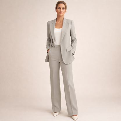 Della - Structured Trouser Suit - Beige