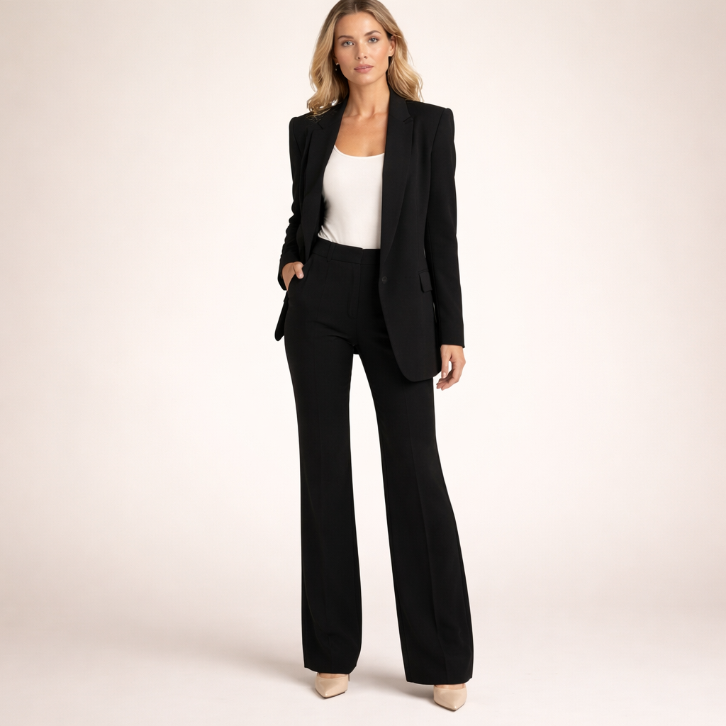Della - Structured Trouser Suit - Beige
