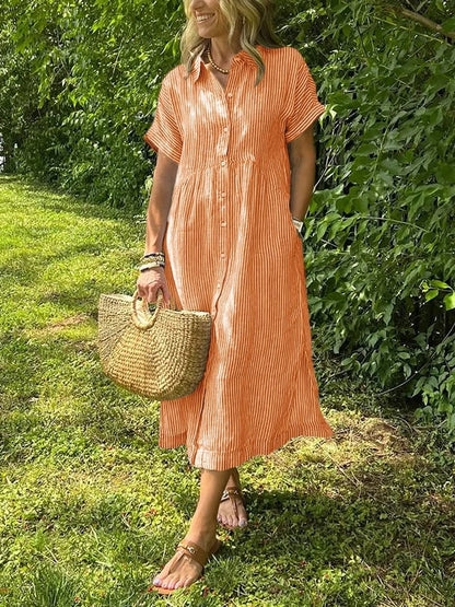 Lumae - Soft-Touch Maxi Shirt Dress - Blue