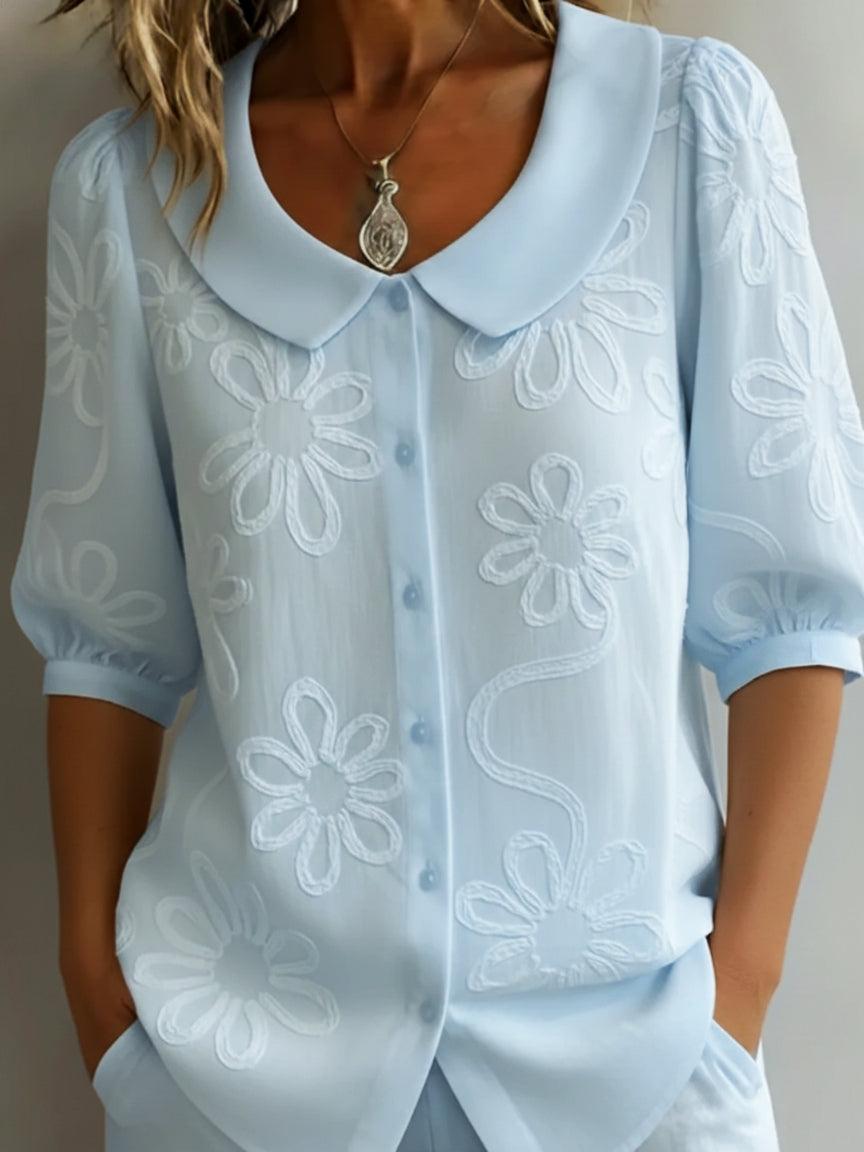 Perina - Soft-Touch Floral Blouse - Yellow