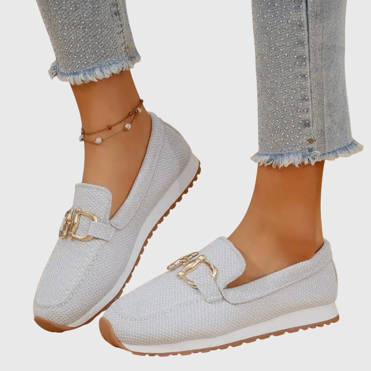 Lirina - Casual Slip-On Loafers - Beige