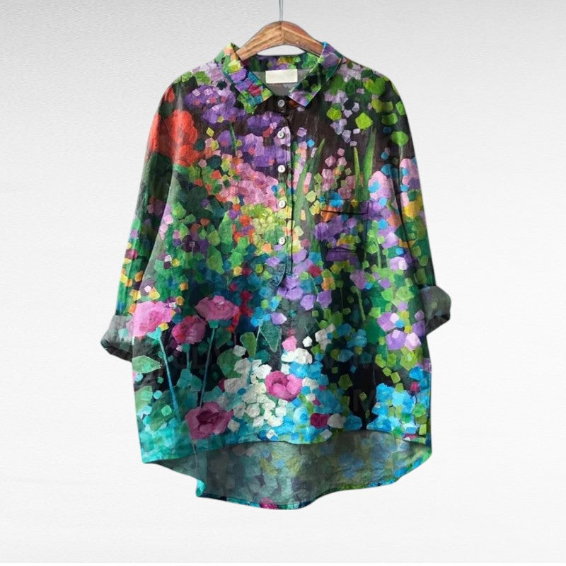 Elodie - Soft-Touch Floral Blouse - Print 1