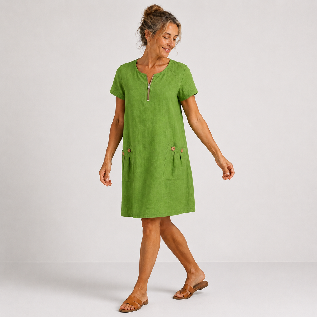 Lucienne - Lightweight Linen Dress - White