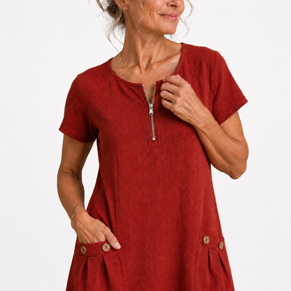 Lucienne - Lightweight Linen Dress - Blue