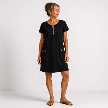 Lucienne - Lightweight Linen Dress - White