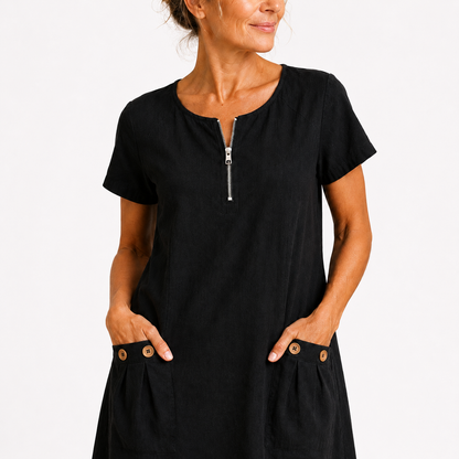 Lucienne - Lightweight Linen Dress - White