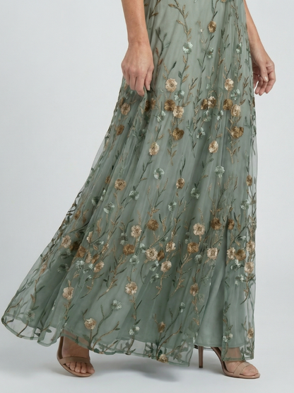 Liorisse - Lightweight Halter Midi Dress - Sage Green