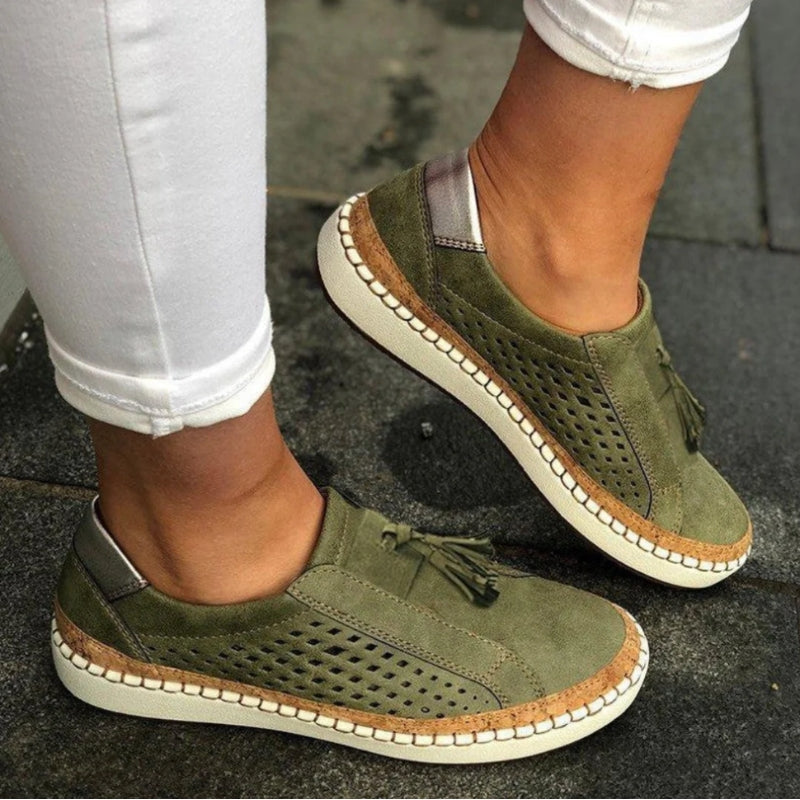 Veda - Cushioned Slip-On Shoes - Green