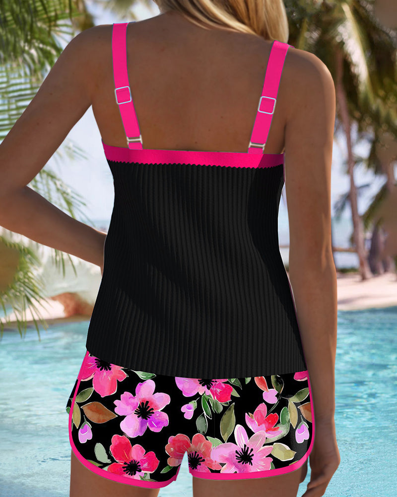 Orlira - Elegant Two-Piece Tankini Set - Orange