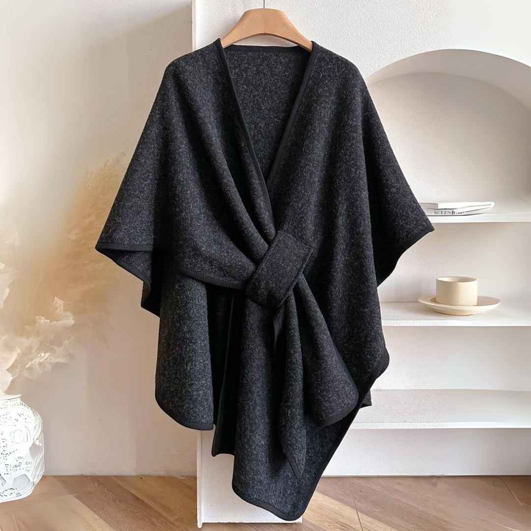 Teysia - Soft-Touch Draped Shawl - Caramel Macchiato